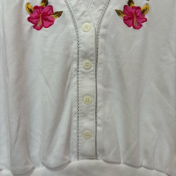 VINTAGE Alfred Dunner Embroidered Button Down T Shirt Petite Medium - Picture 8 of 13